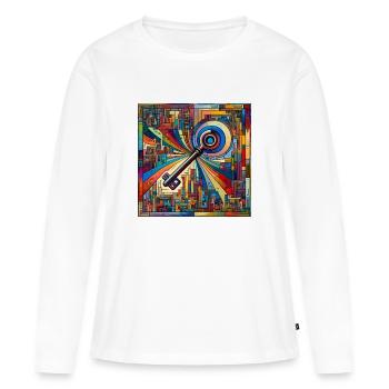 Clé - T-shirt manches longues Premium bio Femme - blanc - Devant - Julia (174cm)
