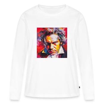 Beethoven n°1 - T-shirt manches longues Premium bio Femme - blanc - Devant - Julia (174cm)