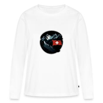 Drapeau suisse - T-shirt manches longues Premium bio Femme - blanc - Devant - Julia (174cm)