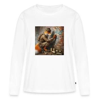 Graffiti de Foxxy - T-shirt manches longues Premium bio Femme - blanc - Devant - Julia (174cm)