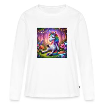 Stoned Unicorn - Women's Premium Organic Long Sleeve Shirt - white - Front - Julia (174cm)
