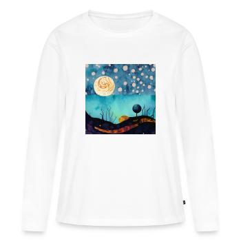 Bonne nuit - T-shirt manches longues Premium bio Femme - blanc - Devant - Julia (174cm)