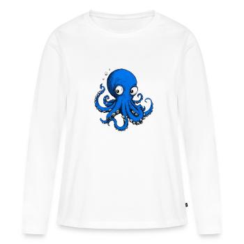 Octopus Drawing Blue - Women's Premium Organic Long Sleeve Shirt - white - Front - Julia (174cm)