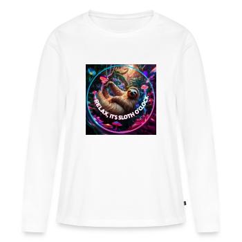 Entspannen Sie sich bei der Faulheit - Frauen Premium Bio Langarmshirt - Weiß - Vorne - Julia (174cm)