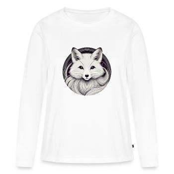 Renard doux - T-shirt manches longues Premium bio Femme - blanc - Devant - Julia (174cm)
