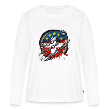 Schweiz gefangene der EU - Frauen Premium Bio Langarmshirt - Weiß - Vorne - Julia (174cm)