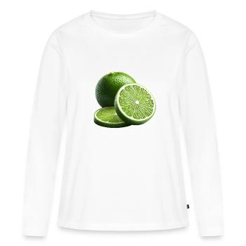 Lime - Women's Premium Organic Long Sleeve Shirt - white - Front - Julia (174cm)