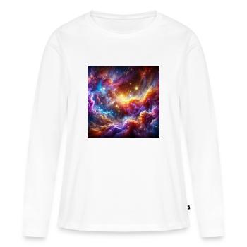 Nebula Art - Women's Premium Organic Long Sleeve Shirt - white - Front - Julia (174cm)