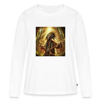 Chaman en transe (B) - T-shirt manches longues Premium bio Femme - blanc - Devant - Julia (174cm)