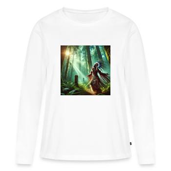 Chaman en transe (A) - T-shirt manches longues Premium bio Femme - blanc - Devant - Julia (174cm)