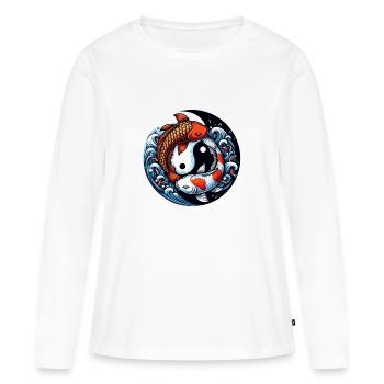 astro poisson 1 - T-shirt manches longues Premium bio Femme - blanc - Devant - Julia (174cm)