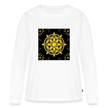 Cyber-Muster - Frauen Premium Bio Langarmshirt - Weiß - Vorne - Julia (174cm)