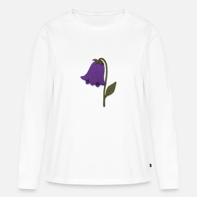 Blumen - Frauen Premium Bio Langarmshirt - Weiß