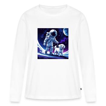 moonwalk - T-shirt manches longues Premium bio Femme - blanc - Devant - Julia (174cm)