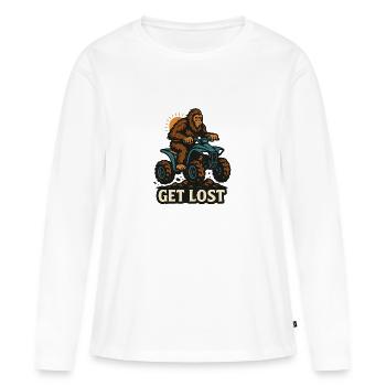 Se perdre Sasquatch - T-shirt manches longues Premium bio Femme - blanc - Devant - Julia (174cm)