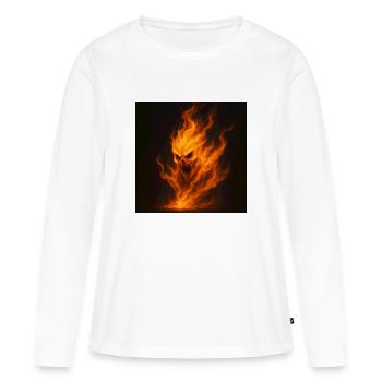 de la flamme - T-shirt manches longues Premium bio Femme - blanc - Devant - Julia (174cm)