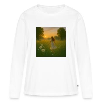 Prairie des filles - T-shirt manches longues Premium bio Femme - blanc - Devant - Julia (174cm)