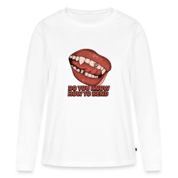 Billie - Women's Premium Organic Long Sleeve Shirt - white - Front - Julia (174cm)