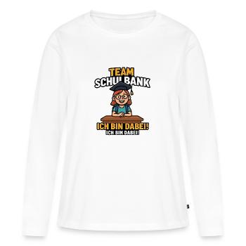 Équipe École Bureau École Inscription Enfants Enfants École primaire - T-shirt manches longues Premium bio Femme - blanc - Devant - Julia (174cm)