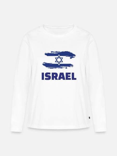 Israel Flagge - Frauen Premium Bio Langarmshirt - Weiß