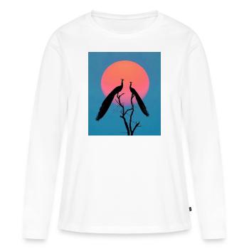 Hoch Hinaus - Frauen Premium Bio Langarmshirt - Weiß - Vorne - Julia (174cm)