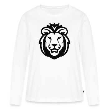 Tête de lion - T-shirt manches longues Premium bio Femme - blanc - Devant - Julia (174cm)