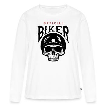 Skeleton Biker - T-shirt manches longues Premium bio Femme - blanc - Devant - Julia (174cm)