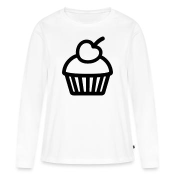 cupcake - T-shirt manches longues Premium bio Femme - blanc - Devant - Julia (174cm)