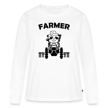 Éleveur de pandas - T-shirt manches longues Premium bio Femme - blanc - Devant - Julia (174cm)