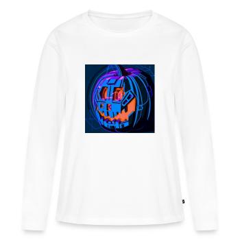 Halloween Kübis dans le style science-fiction - T-shirt manches longues Premium bio Femme - blanc - Devant - Julia (174cm)