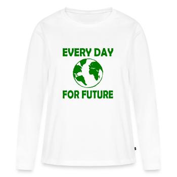 Every day for future - T-shirt manches longues Premium bio Femme - blanc - Devant - Julia (174cm)