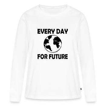 Every day for future - T-shirt manches longues Premium bio Femme - blanc - Devant - Julia (174cm)