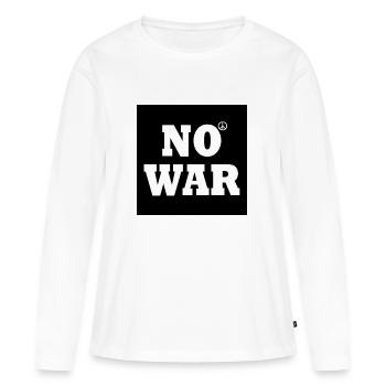 No war - T-shirt manches longues Premium bio Femme - blanc - Devant - Julia (174cm)