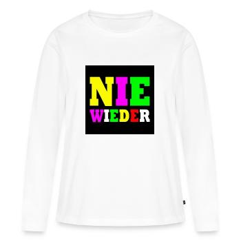 Nie wieder - Frauen Premium Bio Langarmshirt - Weiß - Vorne - Julia (174cm)