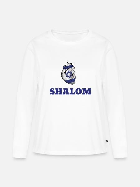 Shalom - Frauen Premium Bio Langarmshirt - Weiß