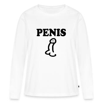 Penis - T-shirt manches longues Premium bio Femme - blanc - Devant - Julia (174cm)