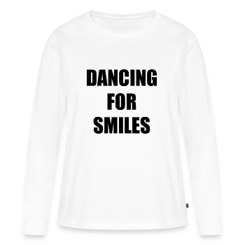 dancing for smiles - T-shirt manches longues Premium bio Femme - blanc - Devant - Julia (174cm)