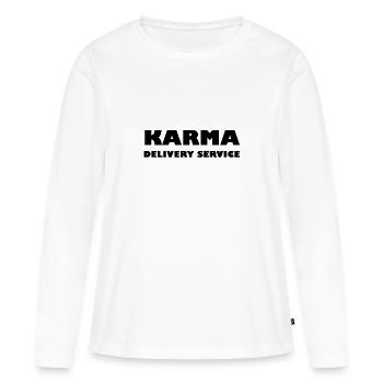 Karma Delivery Service - Women's Premium Organic Long Sleeve Shirt - white - Front - Julia (174cm)