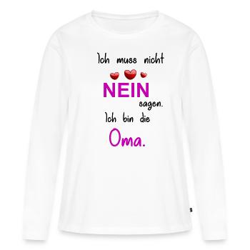 Grandma Saying Design - Women's Premium Organic Long Sleeve Shirt - white - Front - Julia (174cm)