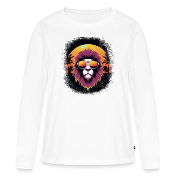 God Church Big Doodlebug né en 1979 Chien Lion - T-shirt manches longues Premium bio Femme - blanc - Devant - Julia (174cm)