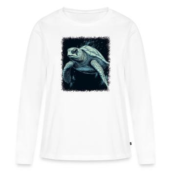Terre Planète Climat Défense des animaux Fun - T-shirt manches longues Premium bio Femme - blanc - Devant - Julia (174cm)