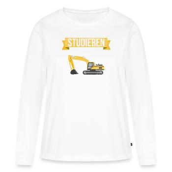 Studieren kann jeder Bagger fahren nur die Besten - Frauen Premium Bio Langarmshirt - Weiß - Vorne - Julia (174cm)