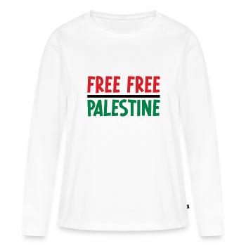 Free Free Palestine - Frauen Premium Bio Langarmshirt - Weiß - Vorne - Julia (174cm)