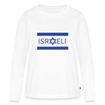 Israeli Flagge Israel Davidstern - Frauen Premium Bio Langarmshirt - Weiß - Vorne - Julia (174cm)