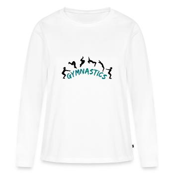 Gymnastique, gymnaste - T-shirt manches longues Premium bio Femme - blanc - Devant - Julia (174cm)