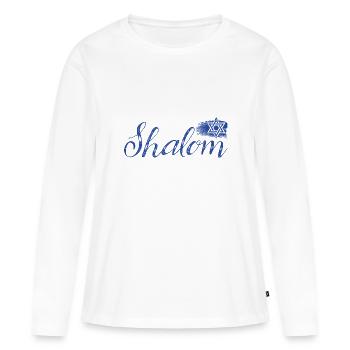 Shalom Davidstern - Frauen Premium Bio Langarmshirt - Weiß - Vorne - Julia (174cm)