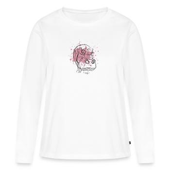 Nilpferd - Frauen Premium Bio Langarmshirt - Weiß - Vorne - Julia (174cm)