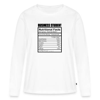 Étudiant en études commerciales - T-shirt manches longues Premium bio Femme - blanc - Devant - Julia (174cm)