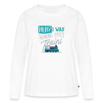 Züge Eisenbahn Zug - Frauen Premium Bio Langarmshirt - Weiß - Vorne - Julia (174cm)