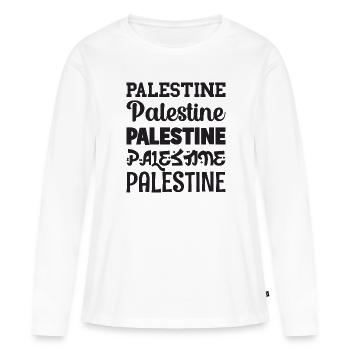 Palestine Free Palestine - Frauen Premium Bio Langarmshirt - Weiß - Vorne - Julia (174cm)
